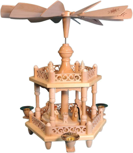 Richard Glaesser Natur Heilige Familie Pyramide, 1-stöckig, Seiffen Erzgebirge, Handarbeit