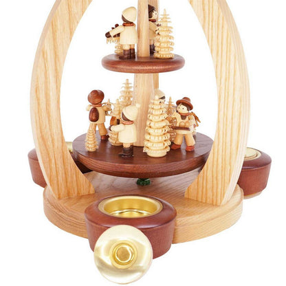 Traditionelle Legler Weihnachtspyramide: Handgefertigte Erzgebirge Deko mit Kerzenlicht