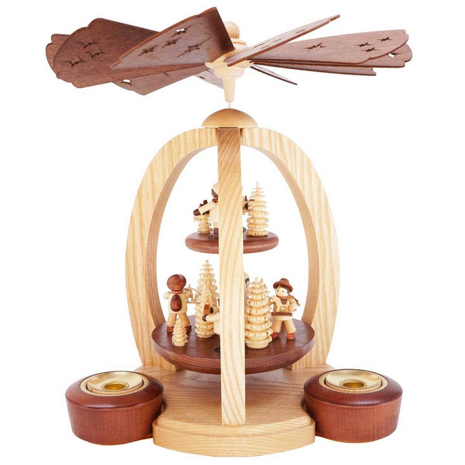 Traditionelle Legler Weihnachtspyramide: Handgefertigte Erzgebirge Deko mit Kerzenlicht