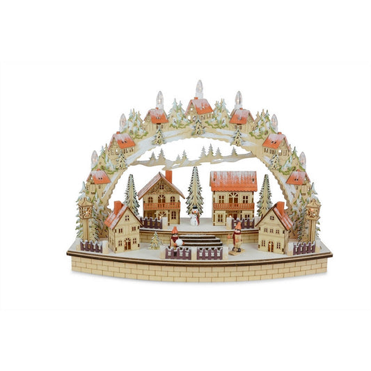 Traditionelle Beige Holz Weihnachtspyramide – Festliche Tischdeko für gemütliche Winterabende